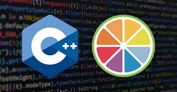 Code and C++ symbols demonstrating coding of audio plugins